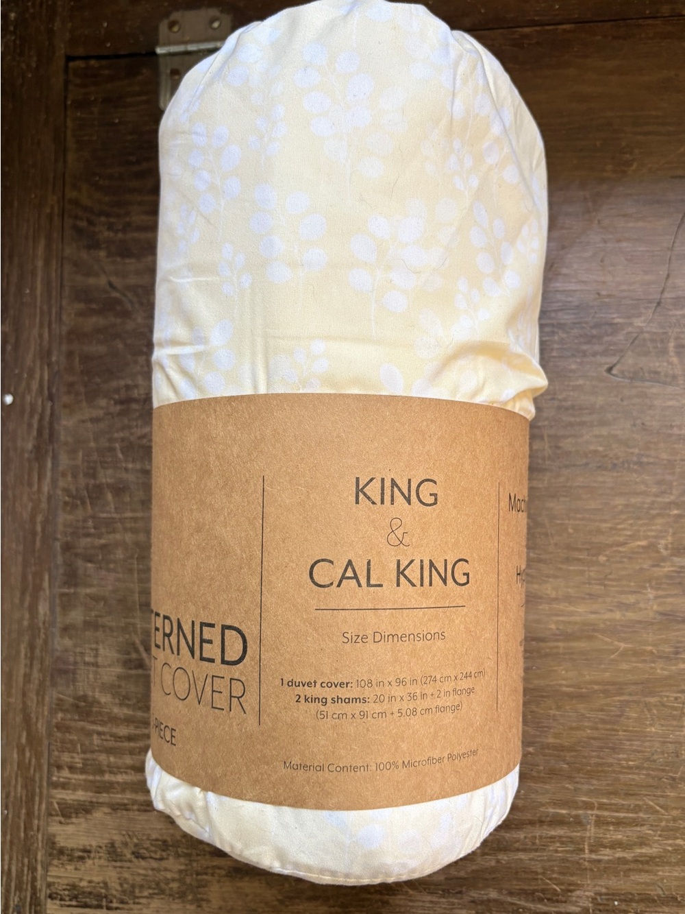 NEW King / Cal King Duvet Cover Set in light Yellow / Ivory Floral by enjoy SOFT